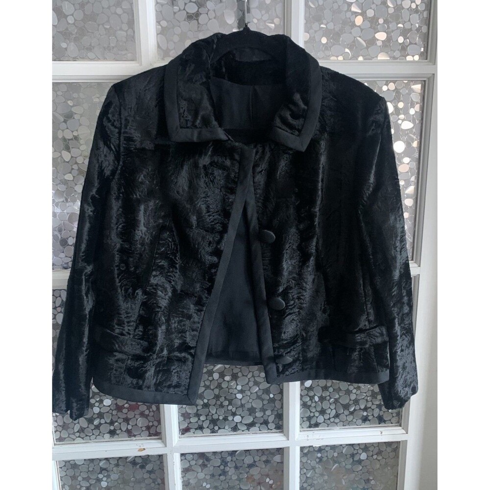 1960s Vtg Dan Millstein Jacket Coat Faux Broadtail Karakul? Velvet? S/M?